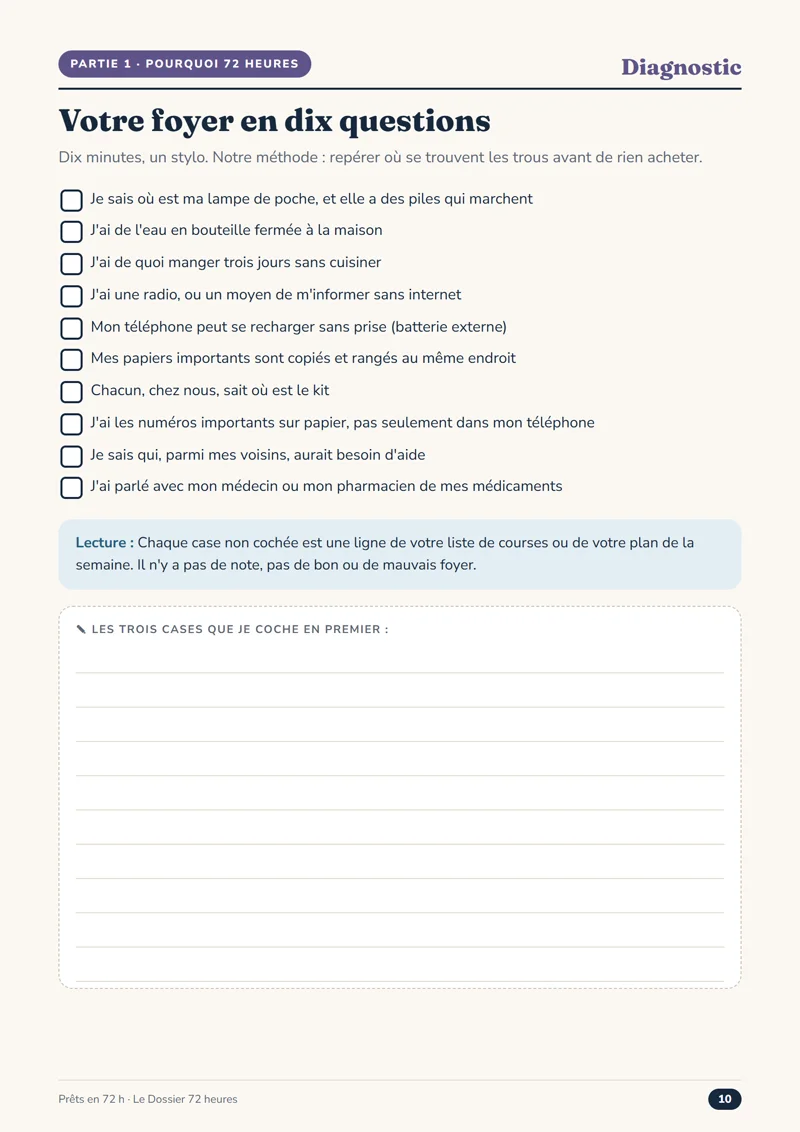 Page « Votre foyer en dix questions »