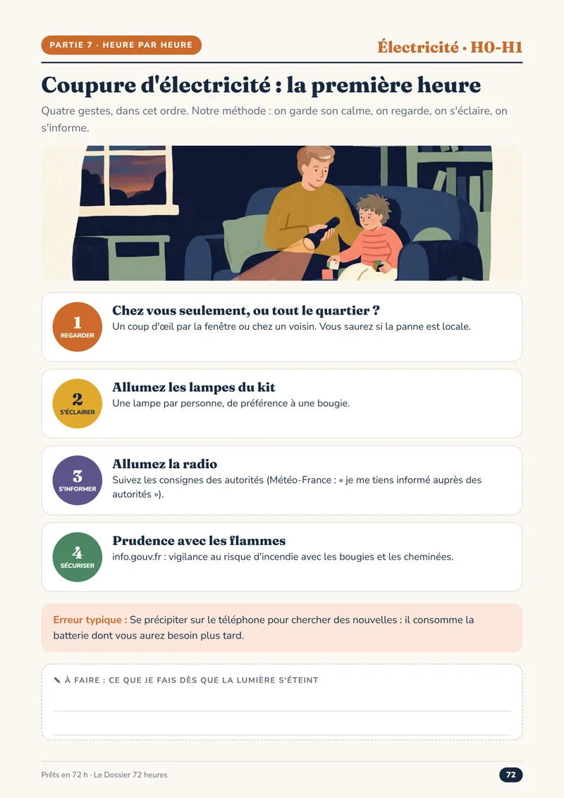 Page « Coupure d’électricité : la première heure »